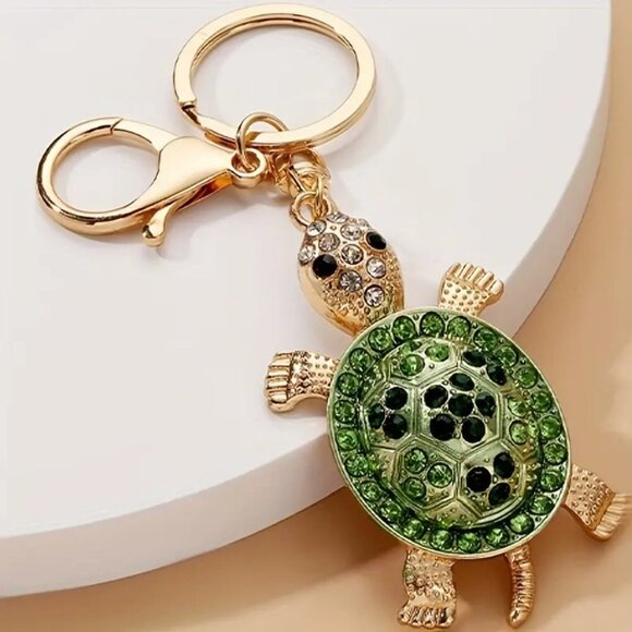 BOGO Rhinestone Turtle Tortoise Keychain handbag Purse Charm Key Chain Key ring - Picture 4 of 6
